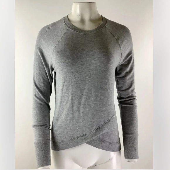 Athleta Tops - Athleta Sz S Criss Cross Sweatshirt In Gray Modal Spandex Casual Pullover Top